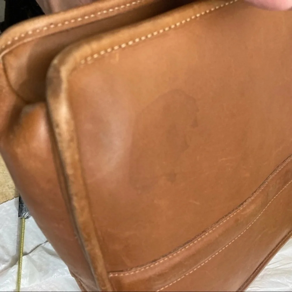 Coach vintage English tan leather briefcase laptop work bag